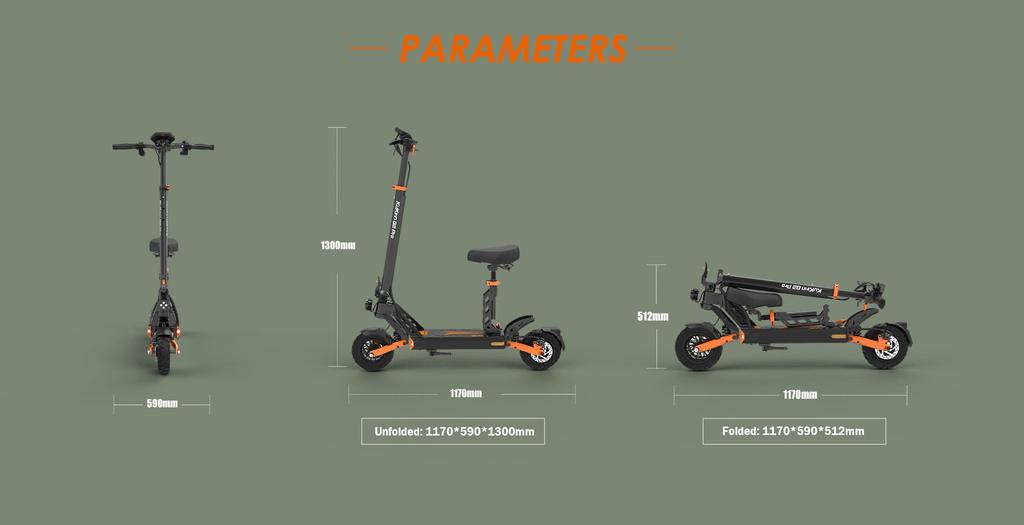 KuKirin G2 PRO 600W Elektroroller, 48V 15.6Ah 58km Reichweite, 45km/h, 9" Schlauchlose Reifen, Faltbarer E-Scooter