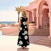 Sleeveless Daisy Maxi Dress Soft Cotton Flowy Skirt,Vacation Picnic Summer Fashion for Travel Photos