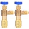 2PCS Refrigeration Valve Air Conditioning Refrigerant Control Valve Fluoride Charging Adapter for R22 R404 R407 1 4SAE