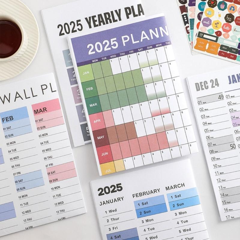 2025 Year Yearly Planner Wall Calendar Office Home Wall Organizers Planner from 01/2025 To 12/2025