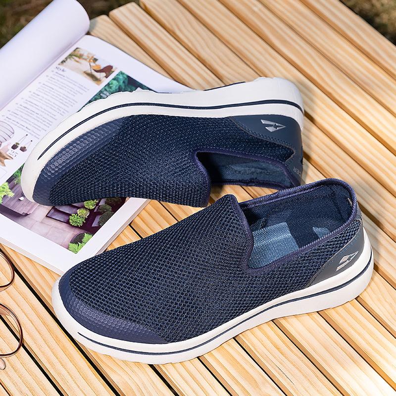 Men's walking shoes breathable single net person one pedal lazy shoes large size