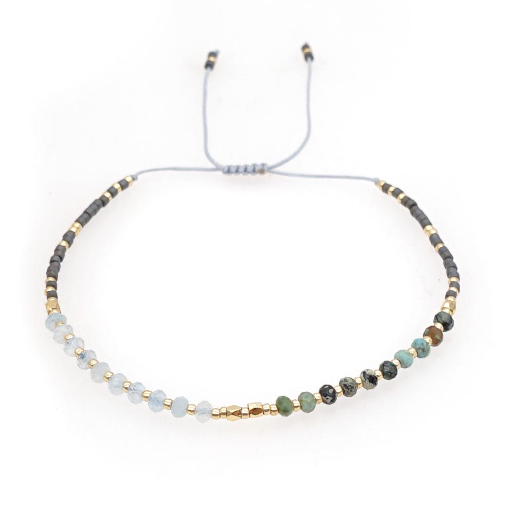 Retro Colorful Seed Bead & Faux Pearl Adjustable Bracelet - Trendy Hand-woven Jewelry for Women