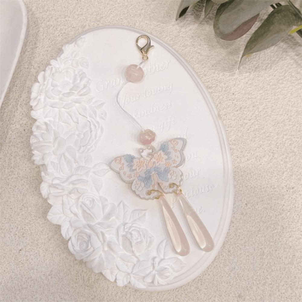 Lightweight Butterfly Car Pendant Polyester Tassel Rearview Mirror Pendant Car Interior