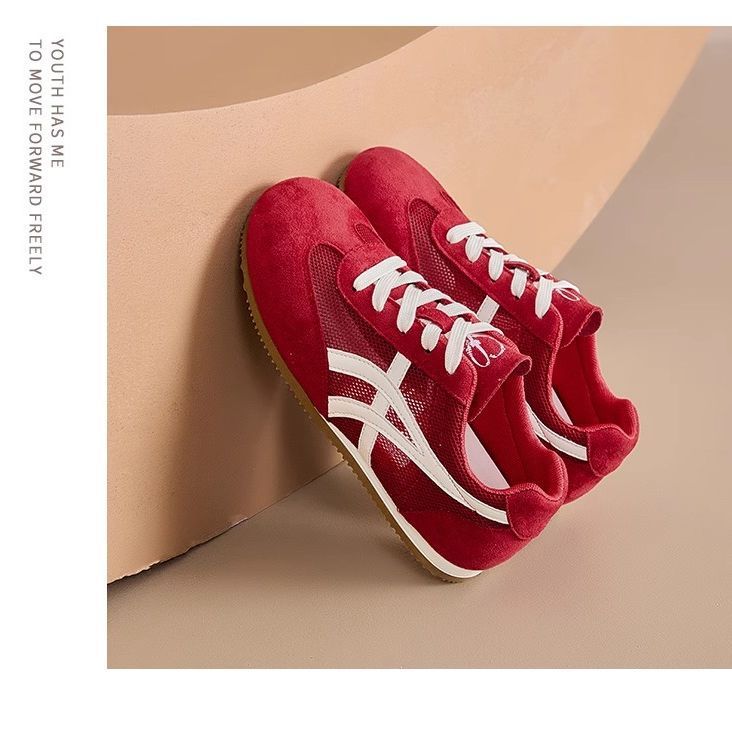 

Женские летние новые повседневные спортивные туфли на мягкой подошве, ретро, легкие, белые 40 красный