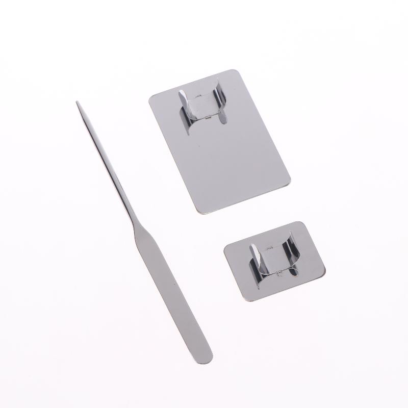 Premium Stainless Steel Makeup Palette 2Pcs Set with Rod Smooth Surface for Personal Daily Cosmetic Mixing