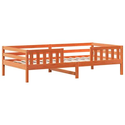 Solid Wood Bed Frame Without Mattress Wax Brown 75x190 Cm Pine Wood