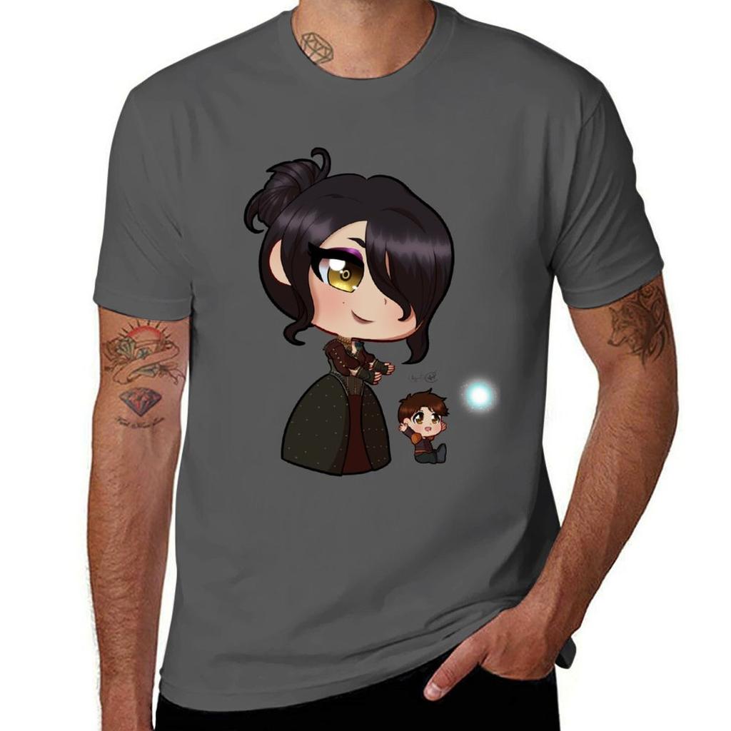 Chibi Morrigan And Kieran Tshirt Creative Graphic Tee Shirt