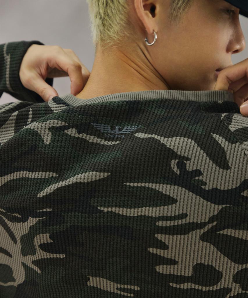 SCALLYWAG Camo Raglan Long Sleeve [Green]