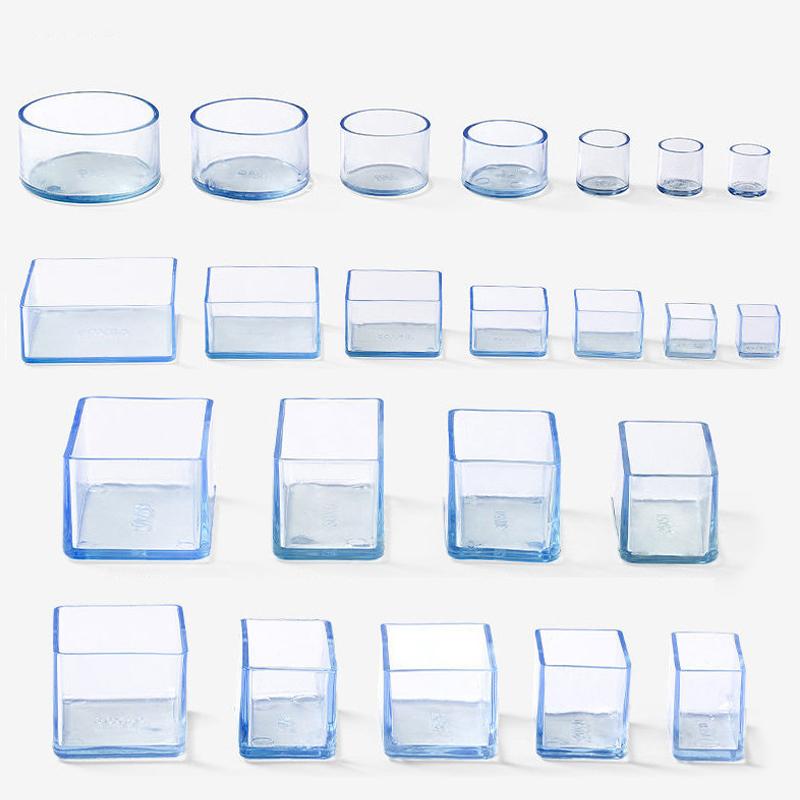 Furniture Leg Caps Chair Leg Caps Transparent Table Chair Foot Cover Silicone Wear-resistant Cap Noise Reduction Protect Floor