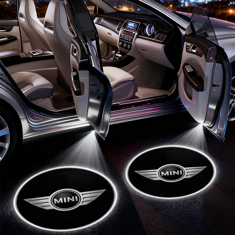 2Pcs Car Door Projector Lamps LED Welcome Light Emblem For Mini Cooper R50 R52 R53 R55 R56 R60 R61 F54 F55 F56 F60 Clubman