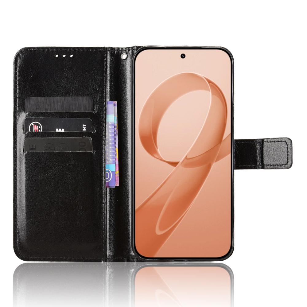 Flip Case for Xiaomi Poco F8 Ultra, Crazy Horse Wallet, Black