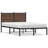 VidaXL Metal Bed Frames with Brown Oak Headboard 120x200 Cm, Double Bed, Bedroom Furniture, Bed 4007763