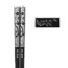 304 Stainless Steel Chopsticks & Rests Gift Set with Laser Black and White Logo