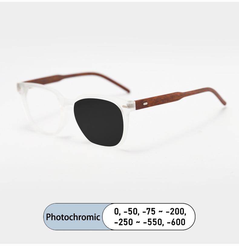 Brand Design Japanese-Style Square Rivets Frame Myopia Glasses Prescription Photochromic Anti Blue Ray Women Nearsight Eyewear