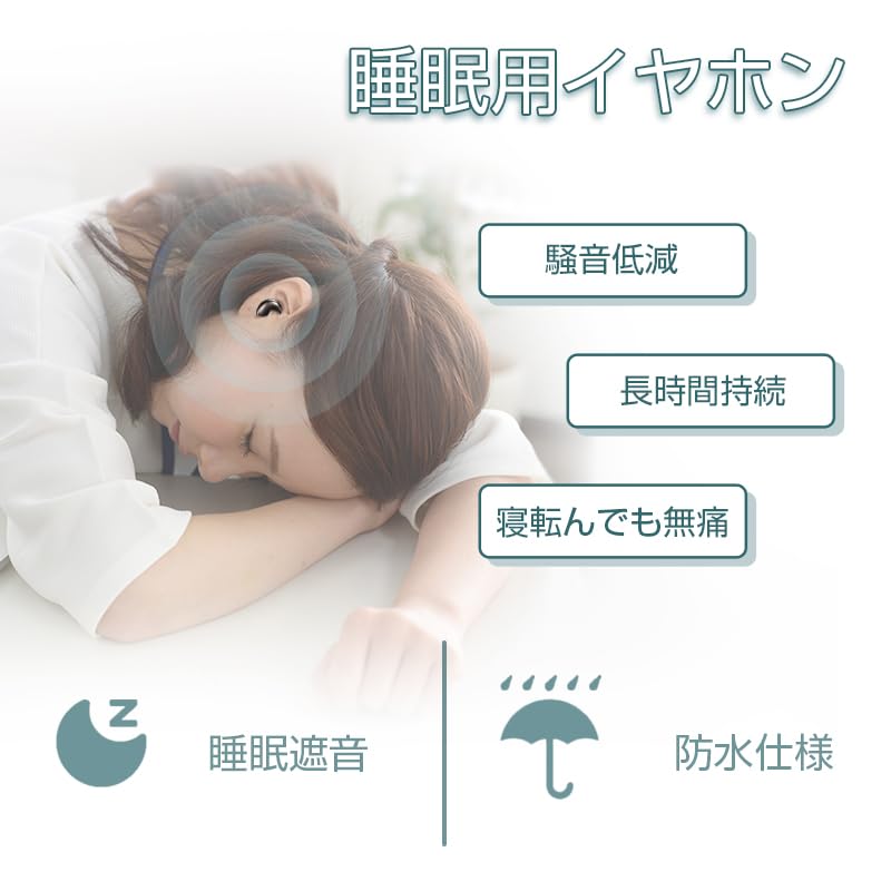 [New for 2025 & Improved Sleep] Bluetooth 5.3 Earphones for Sleeping, Pain-Free Sleeping, Day and Night Use, 3g Lightweight, Compact, Binaural,