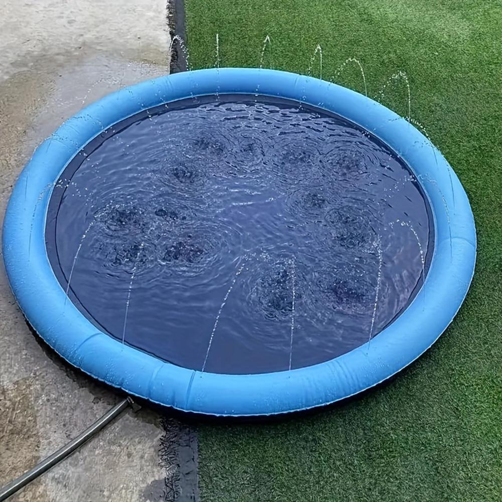 Dog Splash Pad Toy Thick Sprinkler Pool Anti-Slip Outdoor Summer Sprinkler Water Toy for Backyard Fountain Play Mat for Children