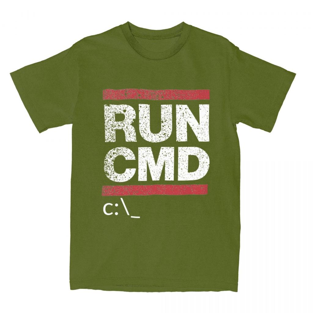 Unisex T Shirt Run Cmd Computer Programmer T Shirts Trending Graphic Summer Tee Shirt Y2K Casual Cotton Clothing Plus Size 5XL