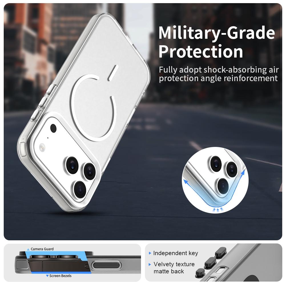 For iPhone 17 Pro Max C-shaped Magnetic Case Candy Color PC + TPU + PET Phone Cover
