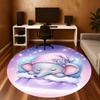 1PC Elephant Sleepy Nighttime Round Chair Mat Area Rug - Non-Slip, Floor Mat for Office, Bedroom, Home Decor Christmas Gift C0528004