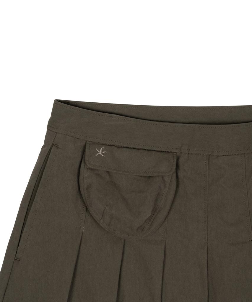 THE COLDEST MOMENT Tcm Skirt Layered Pants (Brown)