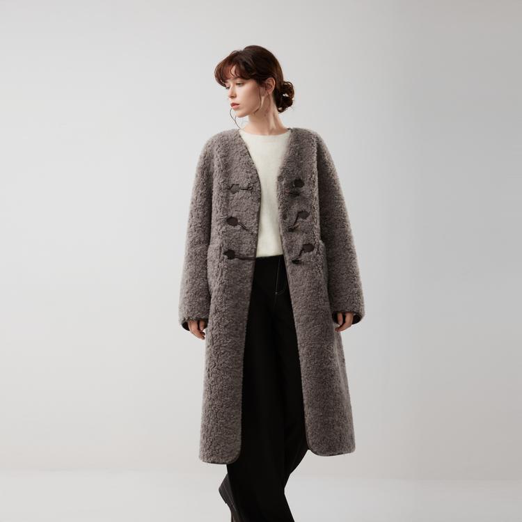 ELLE French Minimalist Fashion Design Vintage Style College Toggle Casual Versatile Coat Plush Outerwear Women coats EF52667