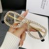 Metal Frame Sunglasses With Sparkling Rhinestone For Summer Party And Fashion