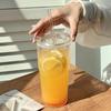 Large Capacity Straw Cup Transparent Cold Drink Cup Creative Glass Cup  Juice Beer