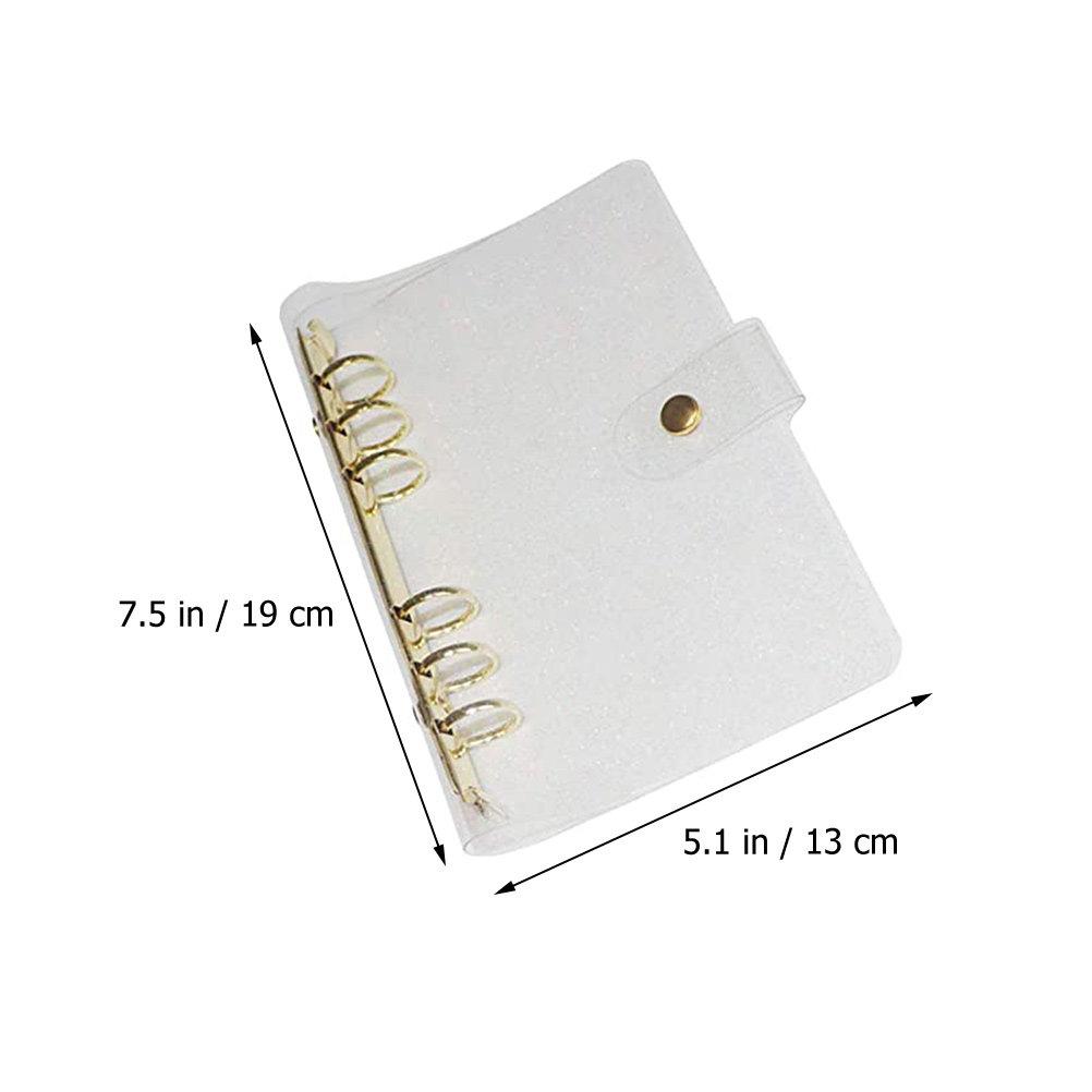 A5 PVC Binder Cover with Stainless Steel Hardware Glitter Design Ring Binder for Notebook Protection Planner Diary Business