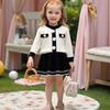 3-7Y Girls' Sweater Set - New Autumn/Winter Cardigan Knit Sweater Long Sleeve + Knit Sweater Dress Two-Piece Set