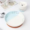 Free Shipping Japanese-Style Polar Bear Ceramic Tableware, Underglaze Color, Cute Children'S Meal Plate, Sub-Plate Surface Bowl, Salad Bowl