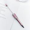 Decorative Beaded Pen Diamond Beadable Pens, Bling Rhinestone DIY Plastic Bead Pen, Crystal Cute Shaft Black Ink Ballpoint Pens for Decorations Office