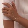 Exquisite Vintage Wrist Bracelet for Women Finger Ring Chain Charms Beads Bracelet Chain Lady Trendy Aesthetic Jewelry Set