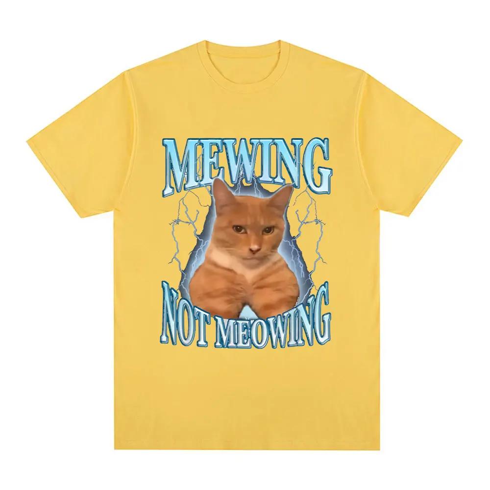 Мьюинг Не Мьюинг Футболка Забавная и Милая Кошка Мем Узор Футболка Женская Одежда Повседневная Большая Футболка Уличная Одежда 4XL 2327₽
