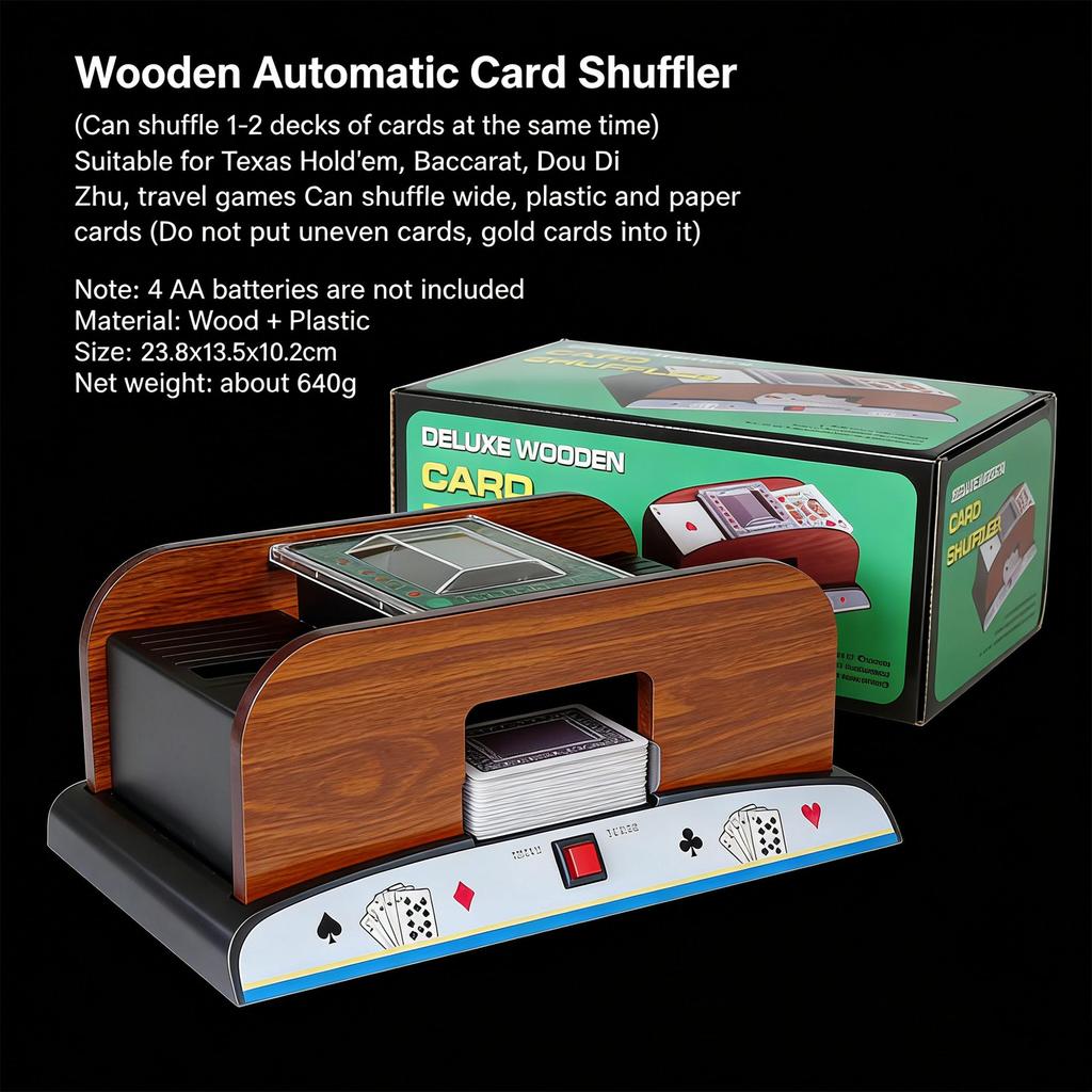 Battery Operated Automatic Card Shuffler for Poker, UNO, Blackjack and Texas Hold'em Portable Card Shuffler for Home Travel Party Casino Games