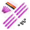Cuesoul 2 Sets (6pcs) 2BA Medium Durable PC Material Dart Shafts + O'Rings + Shaft Rings (purple)
