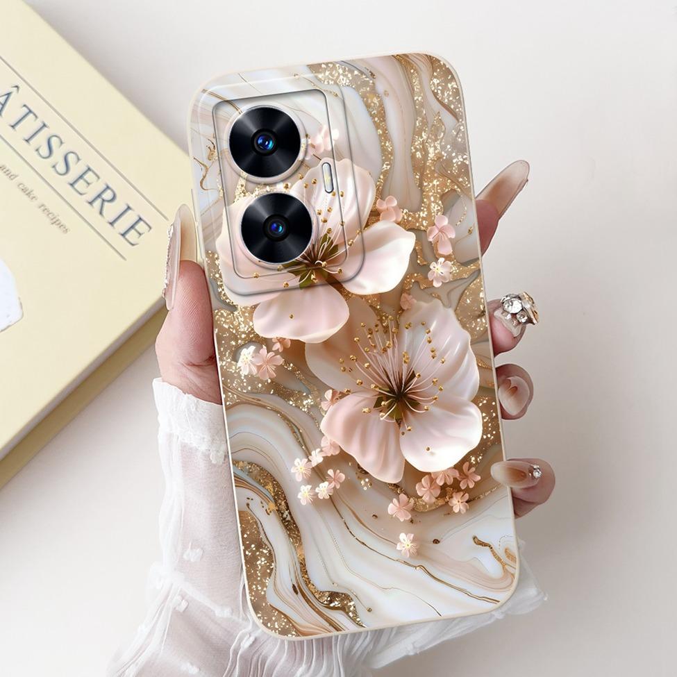 For Realme C55 Case RMX3710 Silicone Cute Cat Fashion Butterfly Flowers Love Painted Cover For Realme Narzo N55 Phone Case Funda