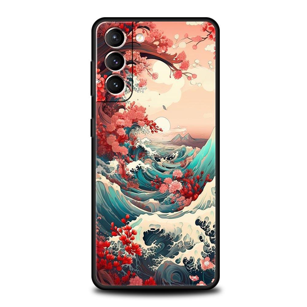 Phone Case For Samsung Galaxy S24 S23 Ultra S22 S21 S20 FE 5G S10 S10E S9 Plus S8 Soft Cover Japan The Great Wave Of Kanagawa