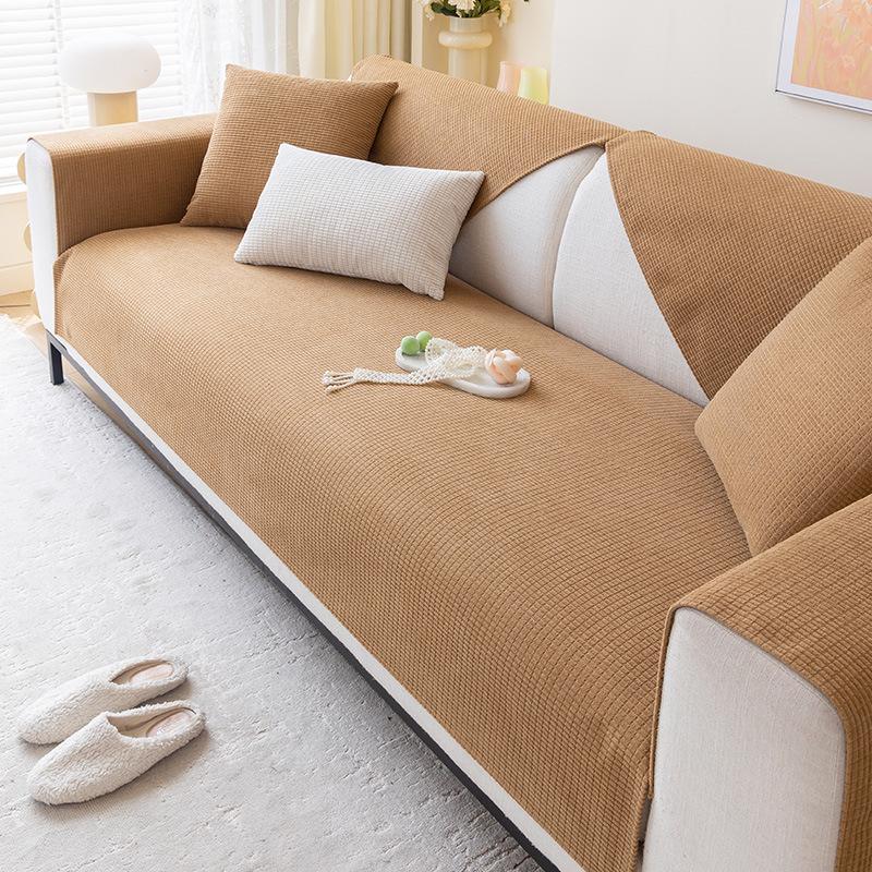 Living Room Decoration Sofa Cushion Chenille Textures Sofa Cover Universal Soft Non-Slip Couch Cover Towel Sofa Protective Mats