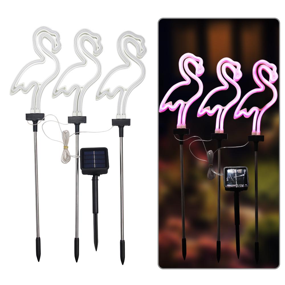 Flamingo Solar Light IP65 Waterproof LED Stake Light Landscape Ground Lamp for Outdoor Pathway Xmas Garden Terrace Decoration