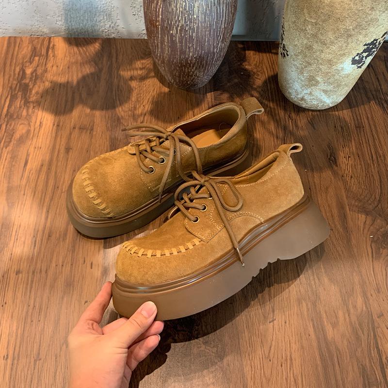 Foam sole leather fashion single shoes autumn new women's shoes design sense niche casual commuting white shoes women