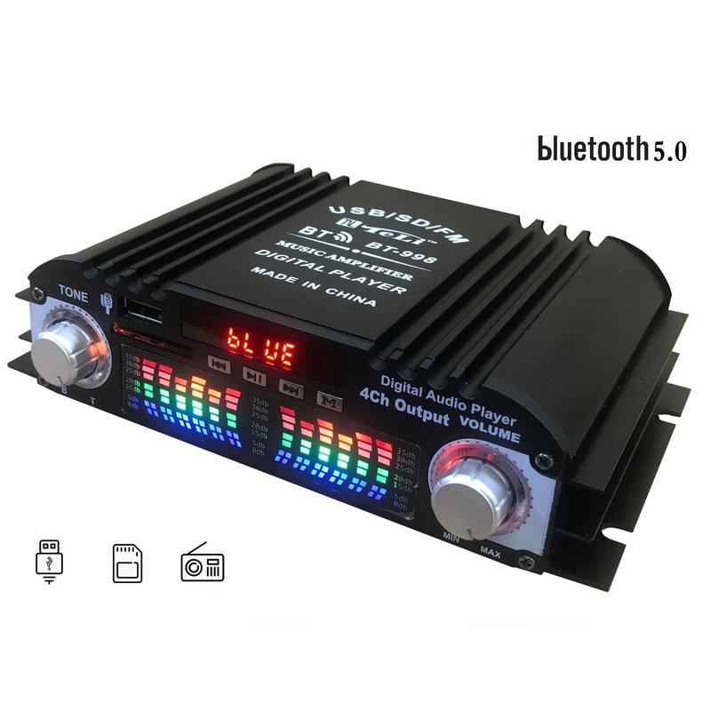 DC 12 V BT-998 Leistungsverstärker Bluetooth Auto Verstärker Audiosystem Stereo Audio Box 4 Sprachkanal FM U Disk Audio
