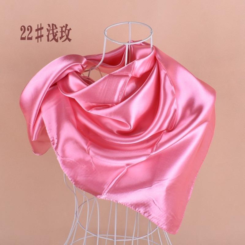 Selected solid color imitation silk generous silk scarf, women's silk scarf 90 * 90 color diced versatile scarf