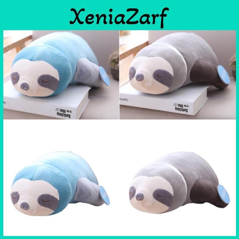 Adorable Sloth Plush Toy Pillow For Kids And Girls Short Plush And Pp Cotton Stuffed Blue And Grey