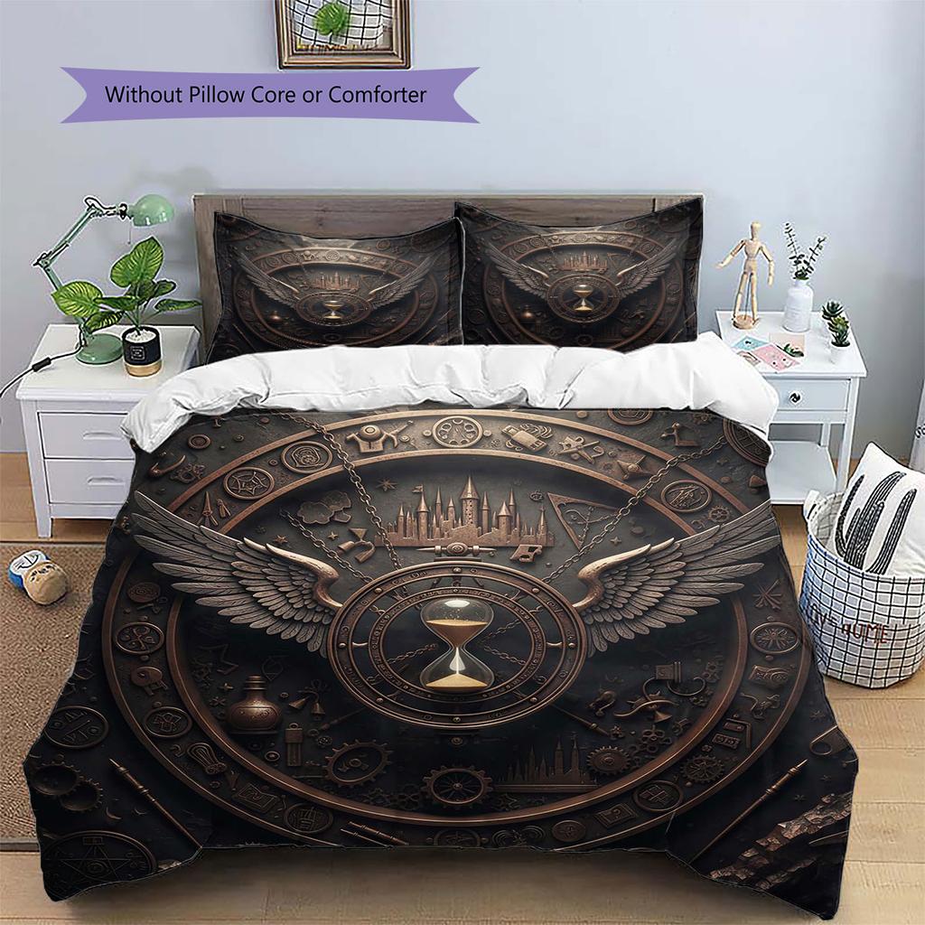 Magictools Pattern Bedding Quilt Set Quilt Cover Pillowcase Home Decoration Birthday Gift (1 * duvet cover + 2 * pillowcase, without core)