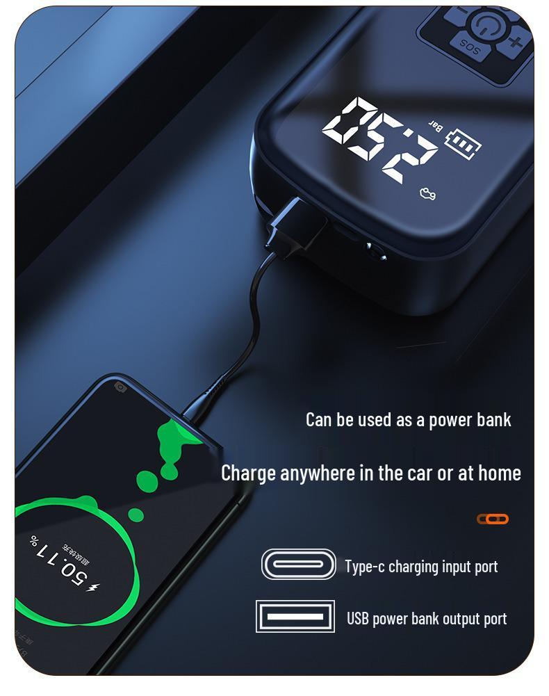 Electric Car Air Pump with Auto Stop