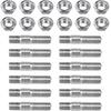 Bevinsee 12 Pairs Exhaust Manifold Stud Nuts Kit Compatible with Honda/Toyota/Nissan, M10-1.25x48mm Stainless Steel Studs & Nuts