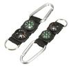 3 In 1 Camping Climbing Hiking Carabiner Keychain Compass Thermometer Key Ring