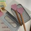 Love Silicone Spatula Heart-Shaped Wooden Handle Baking Spatulas Kitchen Utensils Making Cake Baking Tool