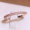 New Fashion Rose Gold Ring For Ladies Super Flash White Zirconia Ring Party Birthday Jewelry Gift
