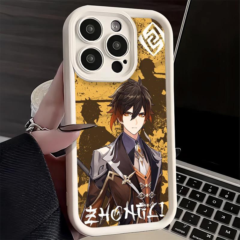 Phone Case for iPhone 17 Air 16E 15 16 Pro Max Genshin Impact Zhongli Cover 14 Plus 13 12 Mini Soft Shell Silicone Fundas